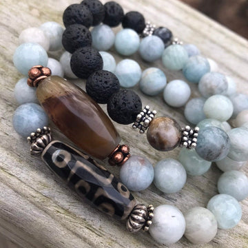 Amazonite Bracelet with Barrel-Shaped Botswana Agate Accent