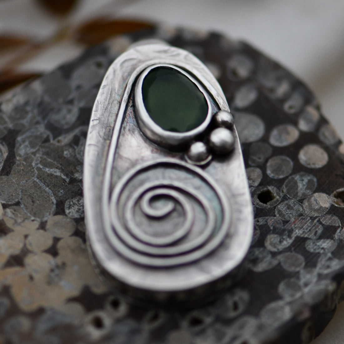 Sterling pendant- Green Vibes